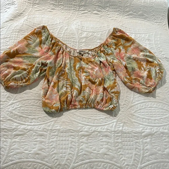 Rip Curl Floral Off-Shoulder Crop Top SZ: S - Picture 2 of 5